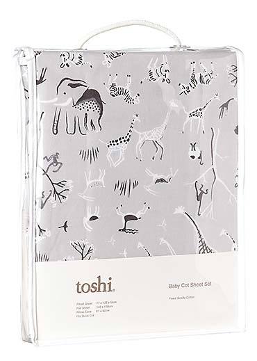 Toshi Cot Sheet Set Woven Animale