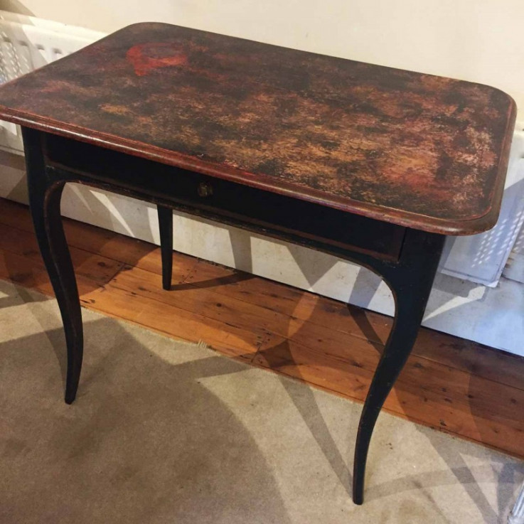 C1900 ITALIAN WOODEN TABLE WITH PAINTED 