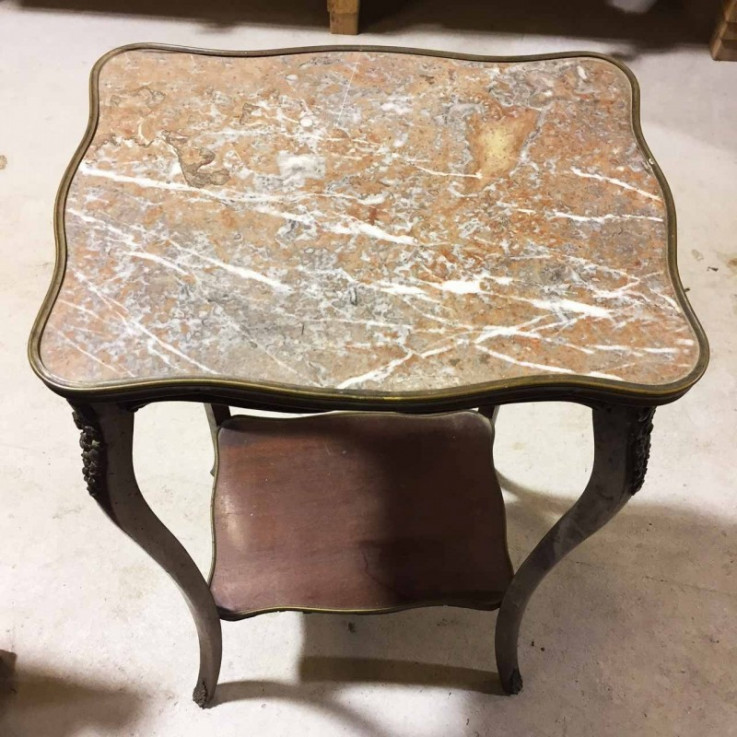 19TH CENTURY SIDE TABLE WITH MARBLE TOP