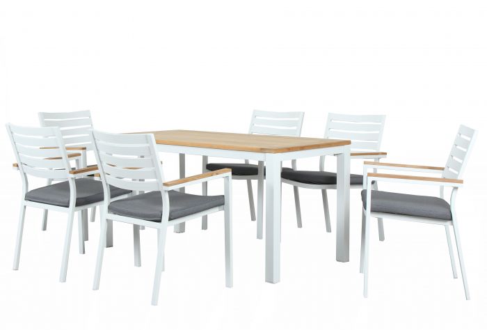Corfu Table With Astra Chairs 7pc Outdoo