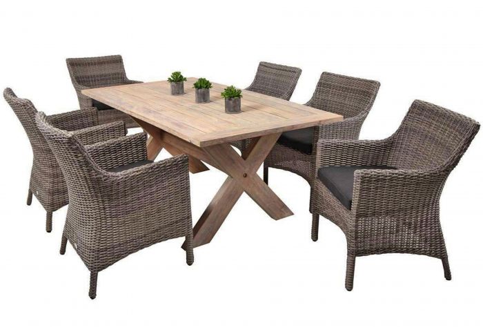 Lyon 180 Teak Table With Maldives Chairs