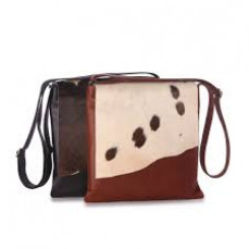 Oran Leather Handbag - Violet with hide
