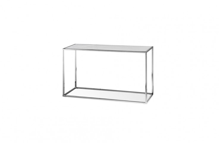 Elle Cube Marble Console Table Steel
