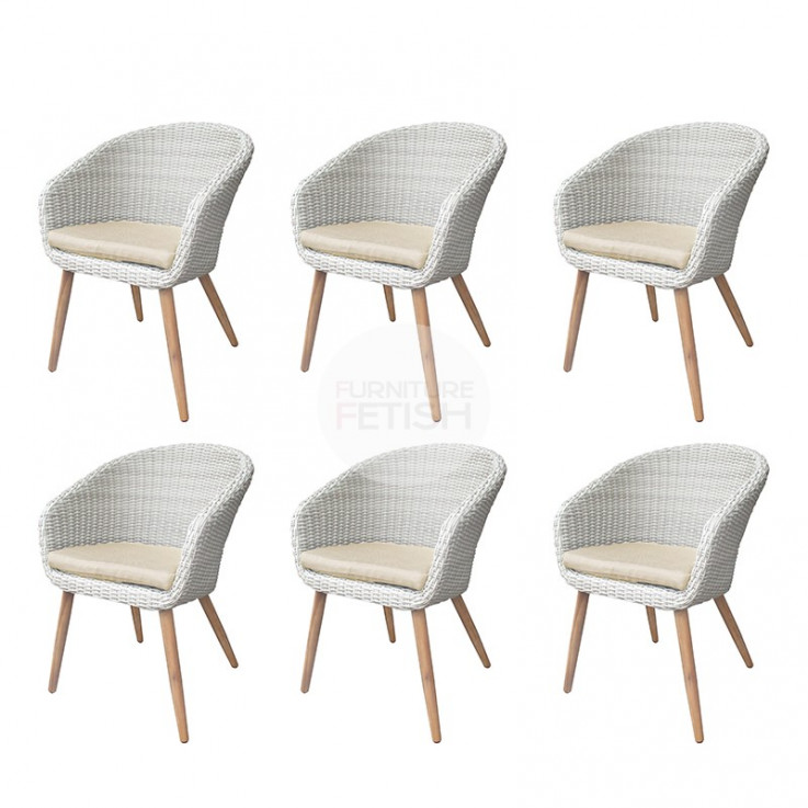 Euro Italia Wicker Dining Chair x 6 Pack