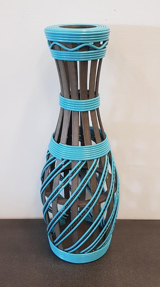 TEAL WOVEN SYNTHETIC RATTAN 60CM