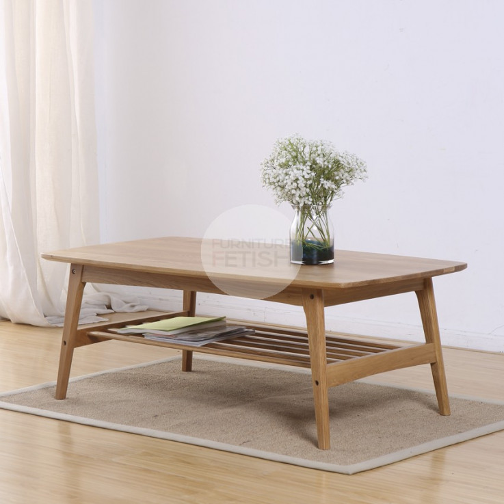 Urban Coffee Table with Shelf - Solid Oa