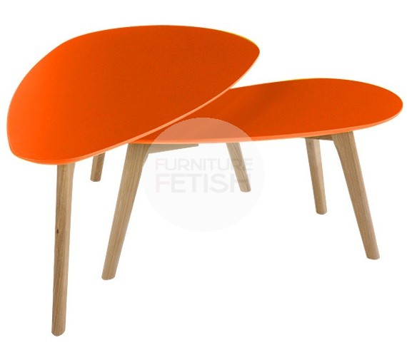 Scandinavian Style Nest Tables - Orange