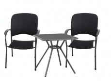 Tavio 70cm Table With Carlo Wicker Chair