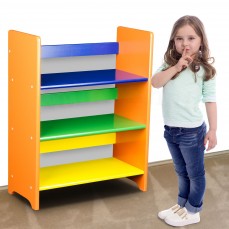 Childrens Wooden Book Shelf Multicoloure