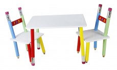 Pencil table and 2 chairs