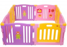 Baby Playpen - Pink 8pc with Gate