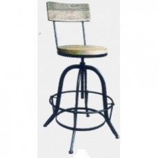 Industrial Stool with Back