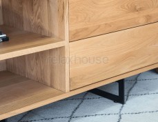 Leg Solid Oak TV Cabinet