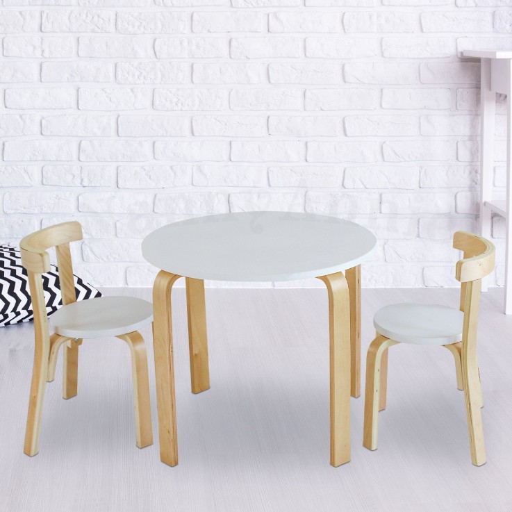 Nu Hyams Table & 2 Chairs Set - White