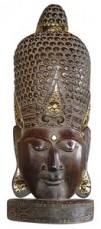 BUDDHA HEAD CARVED - Antique & Gold 100c