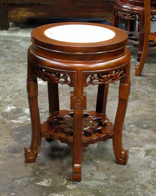 Chinese Style Wooden Low Pot Stand or St