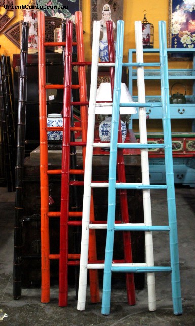 Lacquer Painted Bamboo Ladder in Various