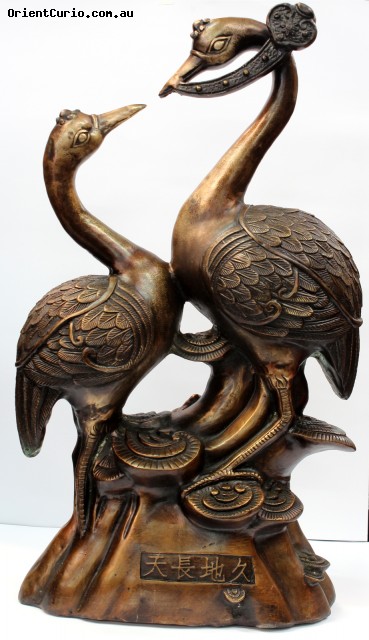 Brass Double Crane Figure