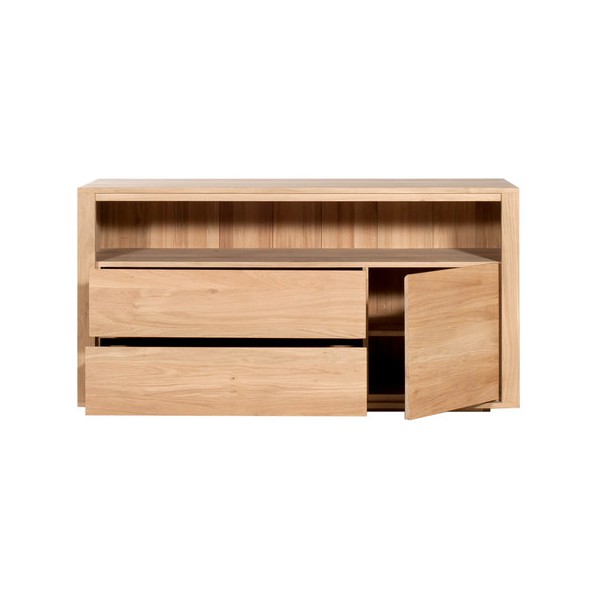 Oak Shadow chest of drawers - 1 dr / 2 d