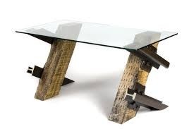 DESK/CONSOLE Iron, Timber, Glass Top