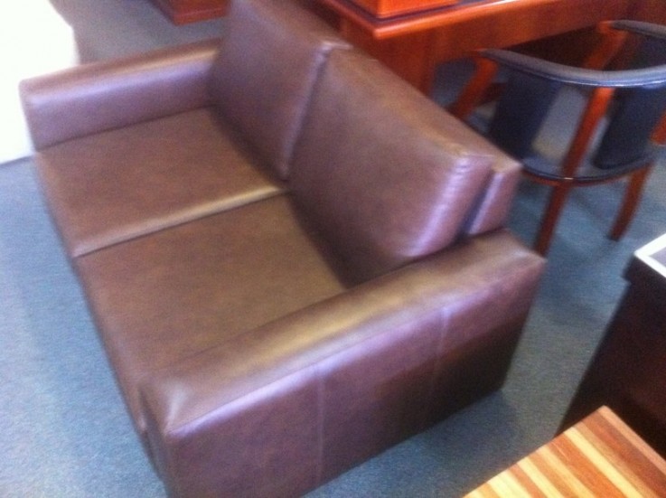 Leather 2 Seater Lounge