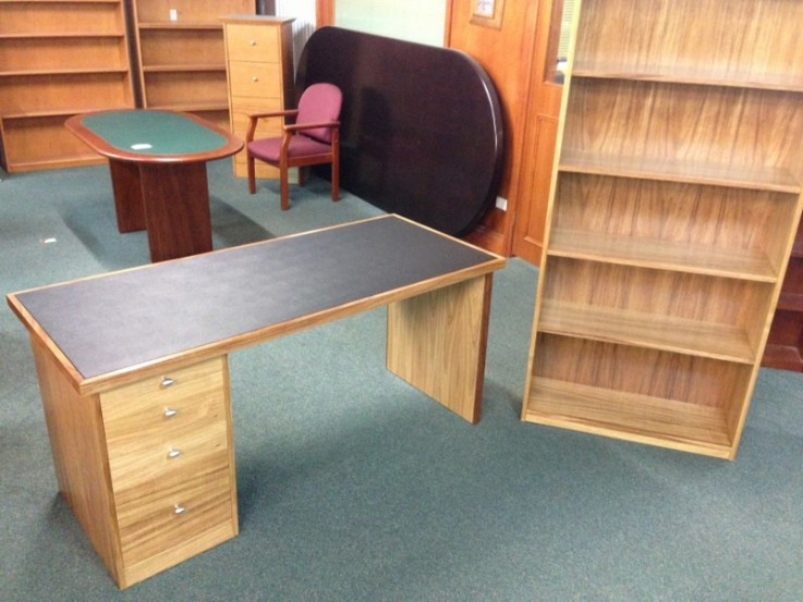 Spotted Gum Desk and Bookcase
