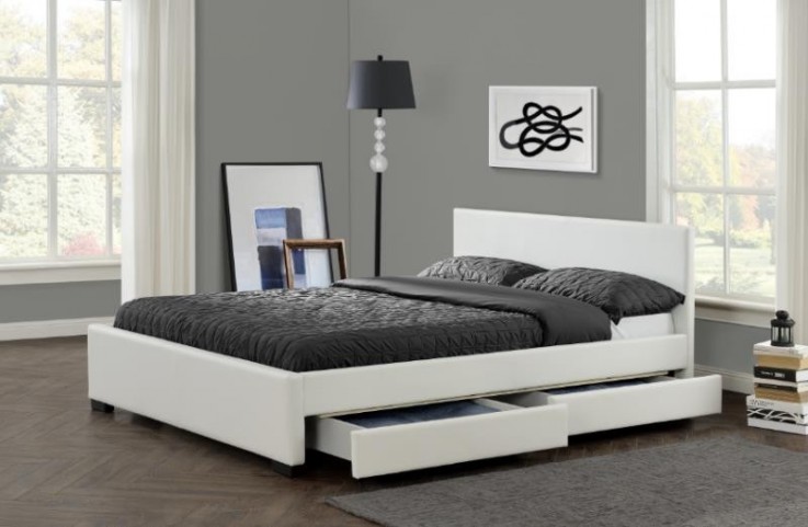 MONICA PU LEATHER QUEEN BED FRAME WITH S