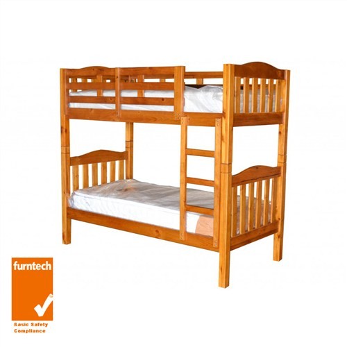 ADELAIDE TIMBER BUNK BED IN CHESTNUT / W