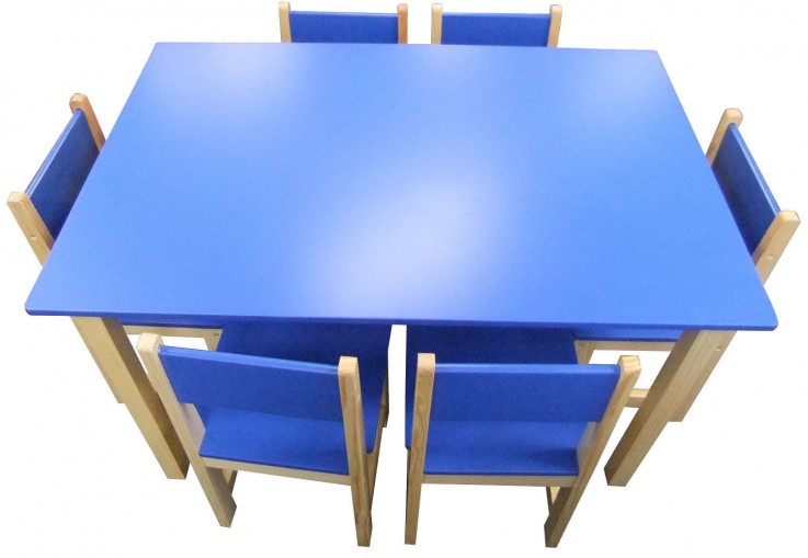Jay Wooden Rectangle Table + 6 Chairs Se