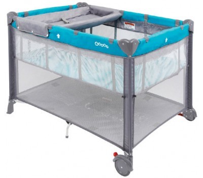 BABY MEEP 3 IN 1 TRAVEL COT TEAL