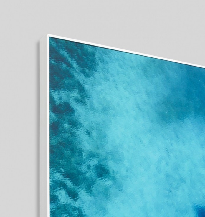 Island reef canvas art with white frame