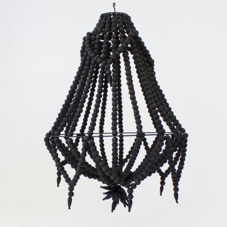 Black beaded 50cm lamp shade