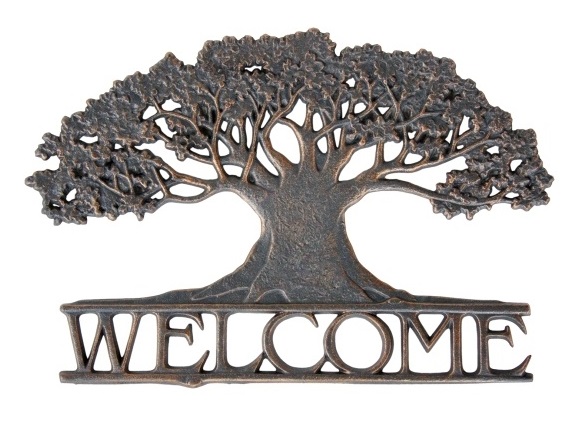 CAST WELCOME SIGN – TREE