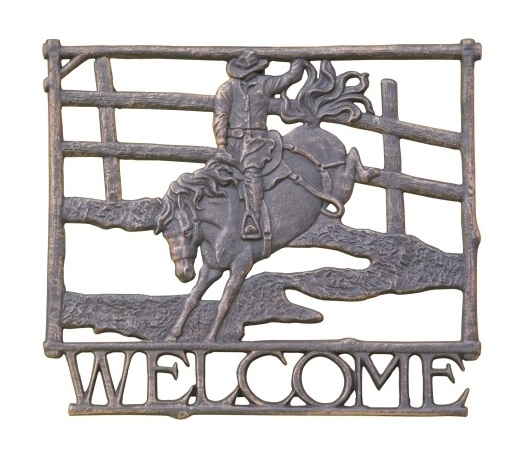 CAST WELCOME SIGN – BRONCO  