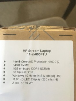 BRAND NEW HP STREAM LAPTOP 11-ak0004TU