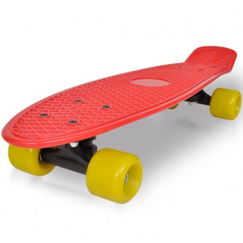Retro Skateboard with Red Top Yellow