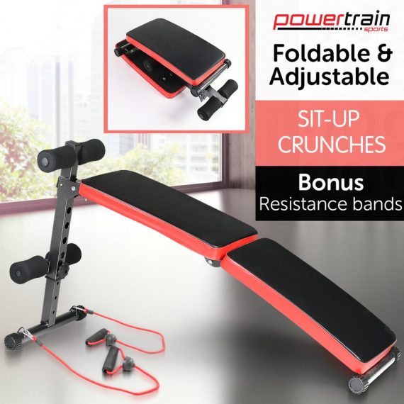 Inclined Sit up bench with Resistance ba