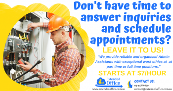 Admin Assistants for Electricians starts @ $7/hr