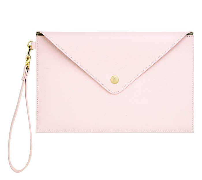  LEATHER CLUTCH: PINK 