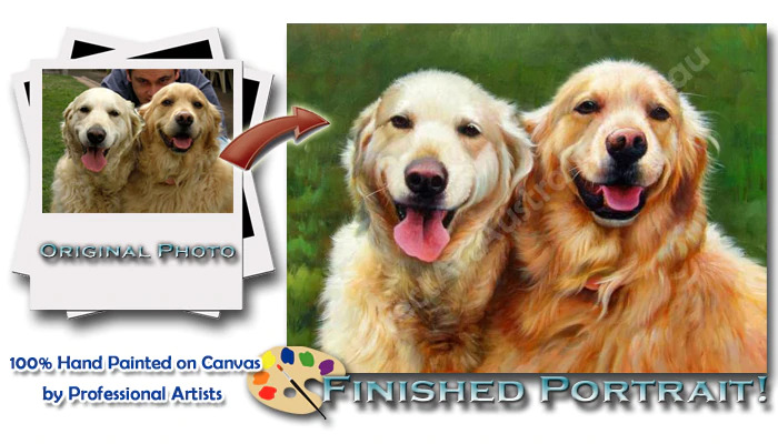 Get Hand-painted Custom Pet Portraits 