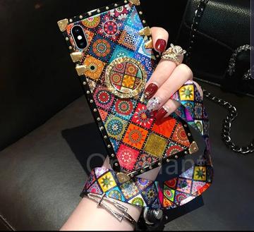 Phone cases with jeweled ring holder