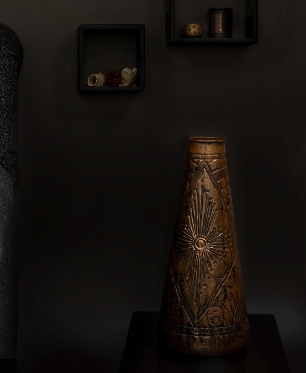 Copper Embossed Vase
