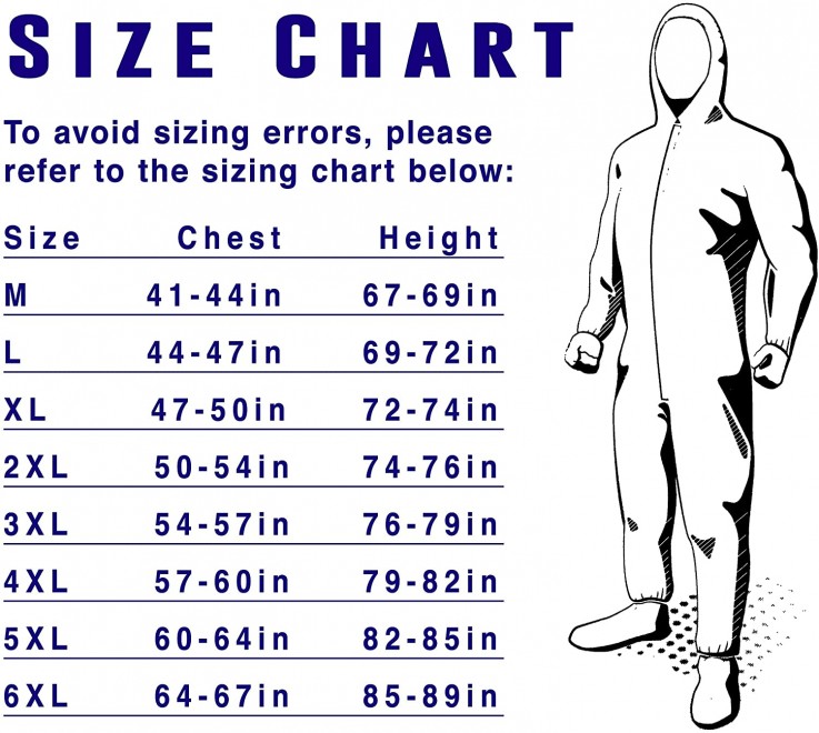  PROTECTIVE SUIT AGAINST CHEMICALS AND PATHOGENS $34.99