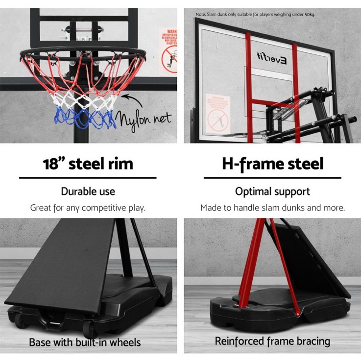 Everfit Pro Portable Basketball Stand Sy