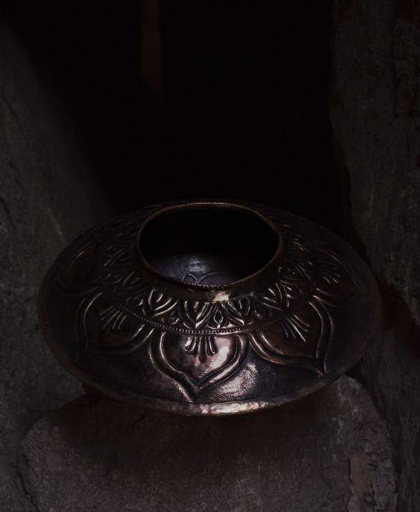 Copper Embossed Kalasha Vase