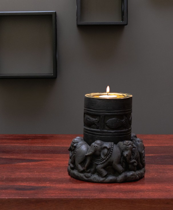 Regal Black Candle Stand