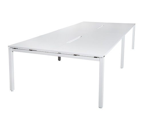 Runway Large Office Table White Square L