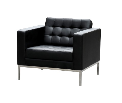 Como One Seater Black Leather Reception 