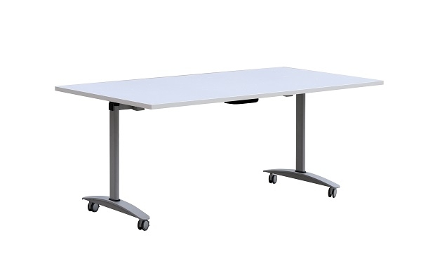 Flip Top Mobile Table Silver Grey Frame