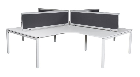 Runway 4 Way Workstation With Fabric Scr